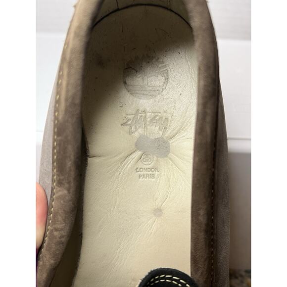 Stussy Deluxe x Timberland Wedge Loafer Shoe Men's 10 Vibram Sole Gray Black - Picture 5 of 12